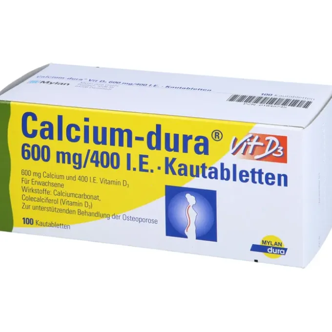 CALCIUM DURA Vit D3 600 mg/400 I.E. Kautabletten 100 St