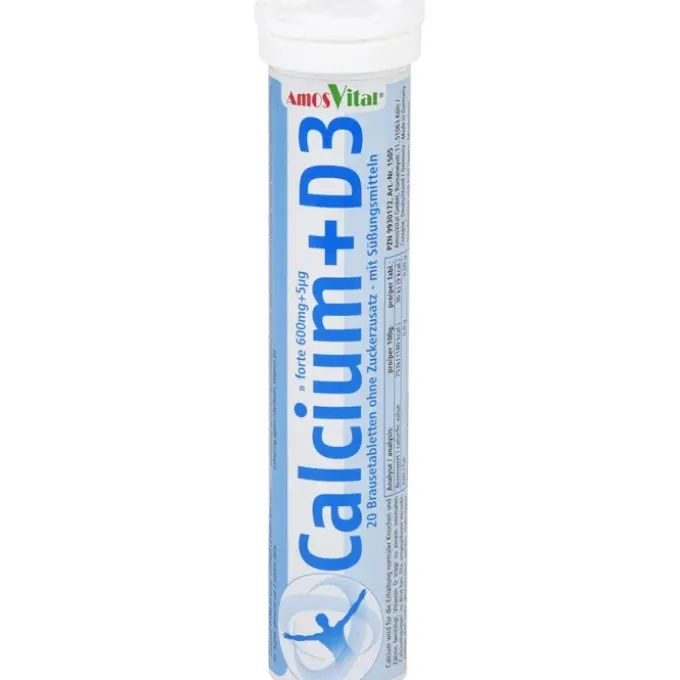 CALCIUM 600 mg+Vitamin D3 5 μg AmosVital Br.-Tabl. 20 Stück