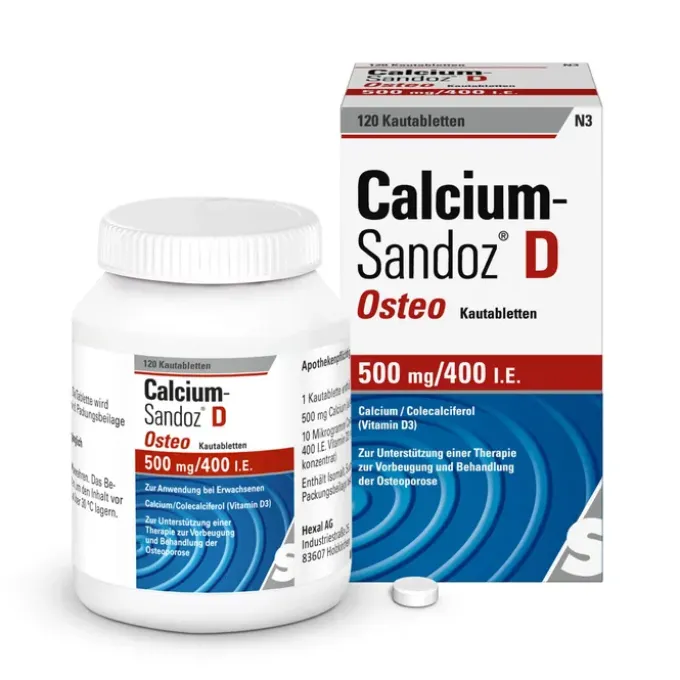 CALCIUM SANDOZ D Osteo 500 mg/400 I.E. Kautabl. 120 St