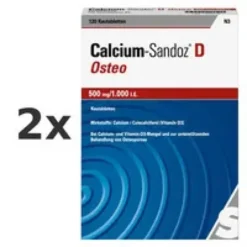CALCIUM SANDOZ D Osteo 500 mg/1.000 I.E. Kautabl. Set 2x120St