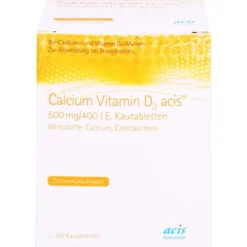 CALCIUM VITAMIN D3 acis 500 mg/400 I.E. Kautabl. 100 St