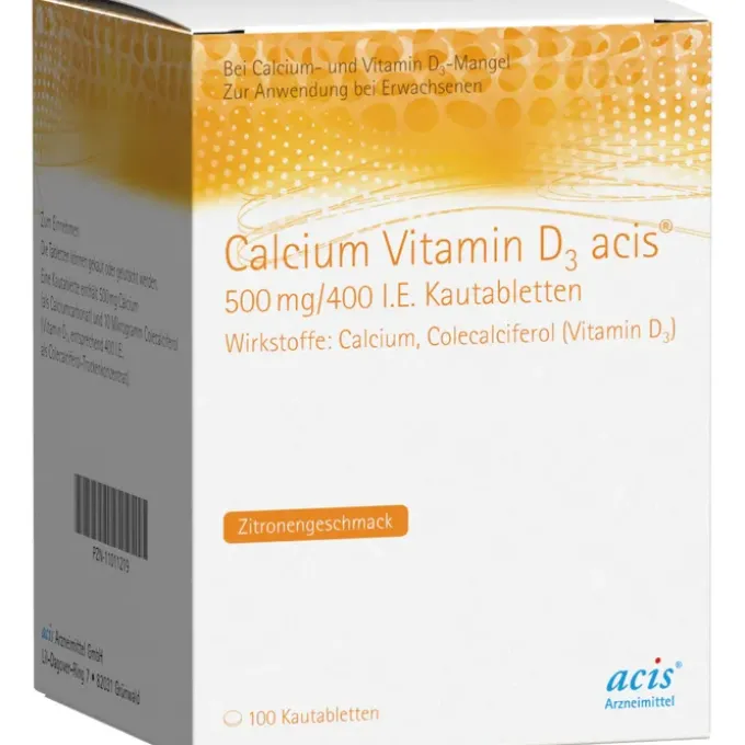 CALCIUM VITAMIN D3 acis 500 mg/400 I.E. Kautabl. 100 St