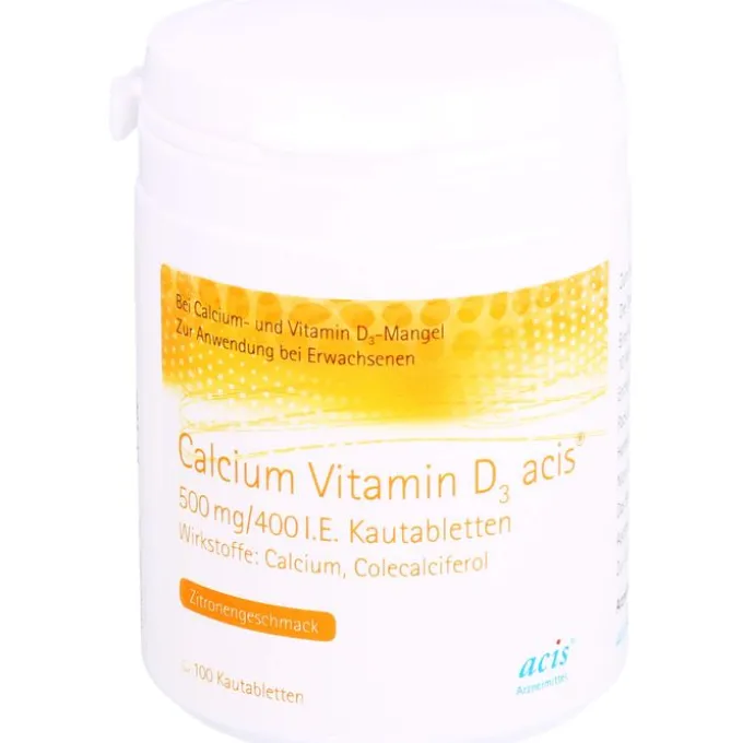 CALCIUM VITAMIN D3 acis 500 mg/400 I.E. Kautabl. 100 St