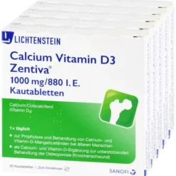 CALCIUM VITAMIN D3 Zentiva 1000 mg/880 I.E. Kautab 100 St