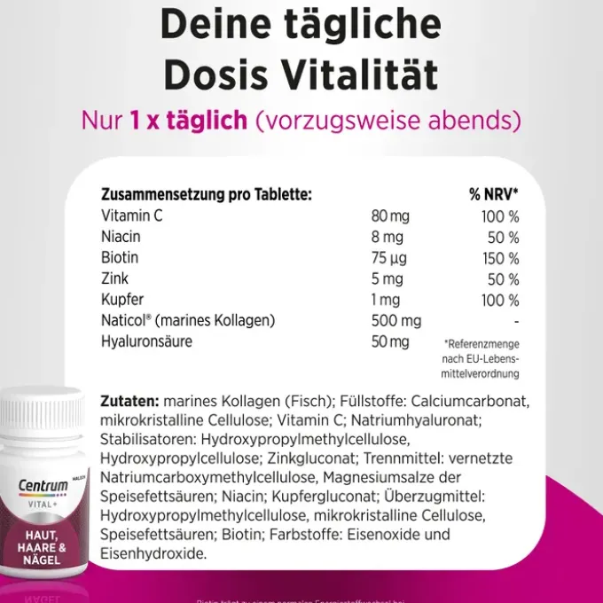 CENTRUM Vital+ Haut Haare & Nägel Tabletten 30 Stück