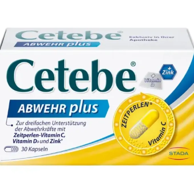 CETEBE ABWEHR plus Vitamin C+Vitamin D3+Zink Kaps. 30 Stück