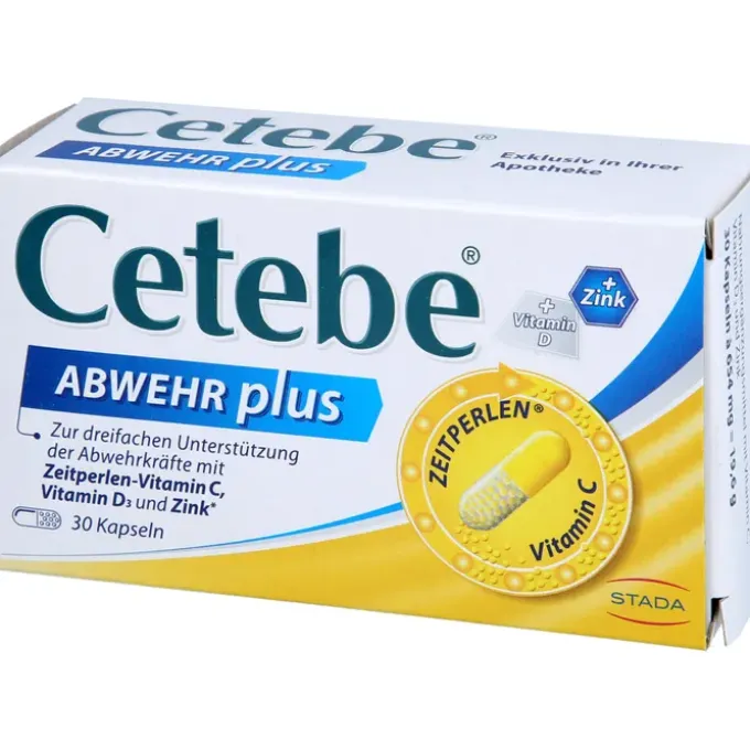 CETEBE ABWEHR plus Vitamin C+Vitamin D3+Zink Kaps. 30 Stück