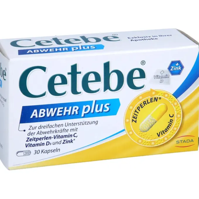 CETEBE ABWEHR plus Vitamin C+Vitamin D3+Zink Kaps. 30 Stück