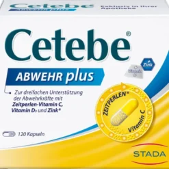 CETEBE ABWEHR plus Vitamin C+Vitamin D3+Zink Kaps. 120 Stück