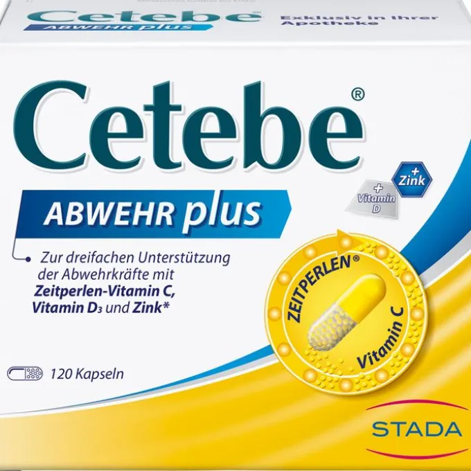 CETEBE ABWEHR plus Vitamin C+Vitamin D3+Zink Kaps. 120 Stück