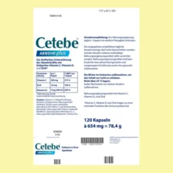 CETEBE ABWEHR plus Vitamin C+Vitamin D3+Zink Kaps. 120 Stück