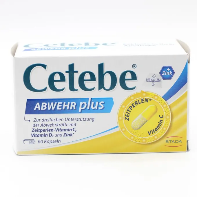 CETEBE ABWEHR plus Vitamin C+Vitamin D3+Zink Kaps. Set 2x60St