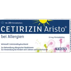 CETIRIZIN Aristo bei Allergien 10 mg Filmtabletten 20 St