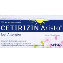CETIRIZIN Aristo bei Allergien 10 mg Filmtabletten 20 St