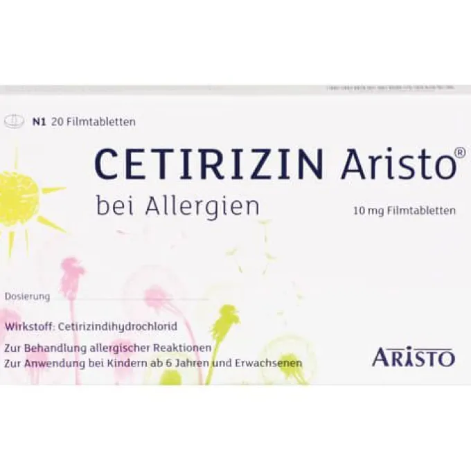 CETIRIZIN Aristo bei Allergien 10 mg Filmtabletten 20 St