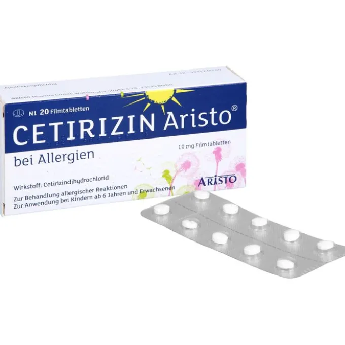 CETIRIZIN Aristo bei Allergien 10 mg Filmtabletten 20 St