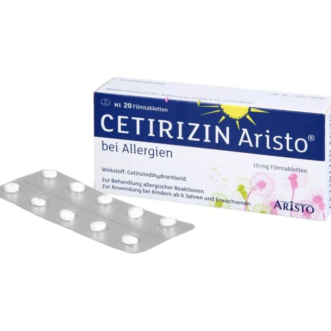 CETIRIZIN Aristo bei Allergien 10 mg Filmtabletten 20 St