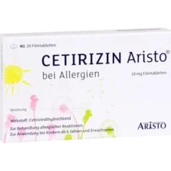 CETIRIZIN Aristo bei Allergien 10 mg Filmtabletten 20 St