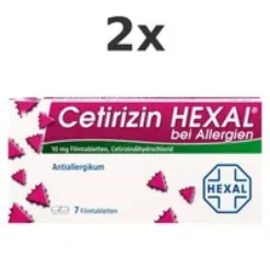 CETIRIZIN HEXAL Filmtabletten bei Allergien Set 2x7St