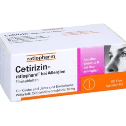 CETIRIZIN-ratiopharm bei Allergien 10 mg Filmtabl. 100 St