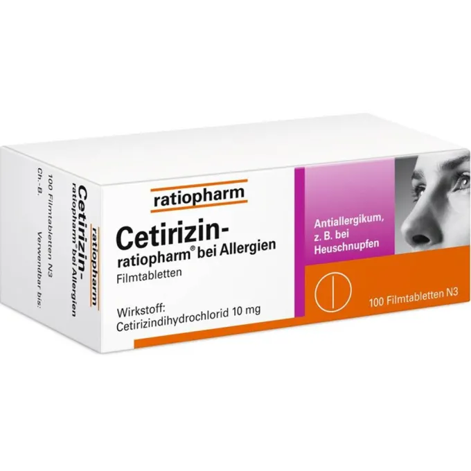 CETIRIZIN-ratiopharm bei Allergien 10 mg Filmtabl. 100 St