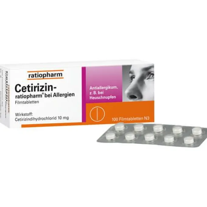 CETIRIZIN-ratiopharm bei Allergien 10 mg Filmtabl. 100 St