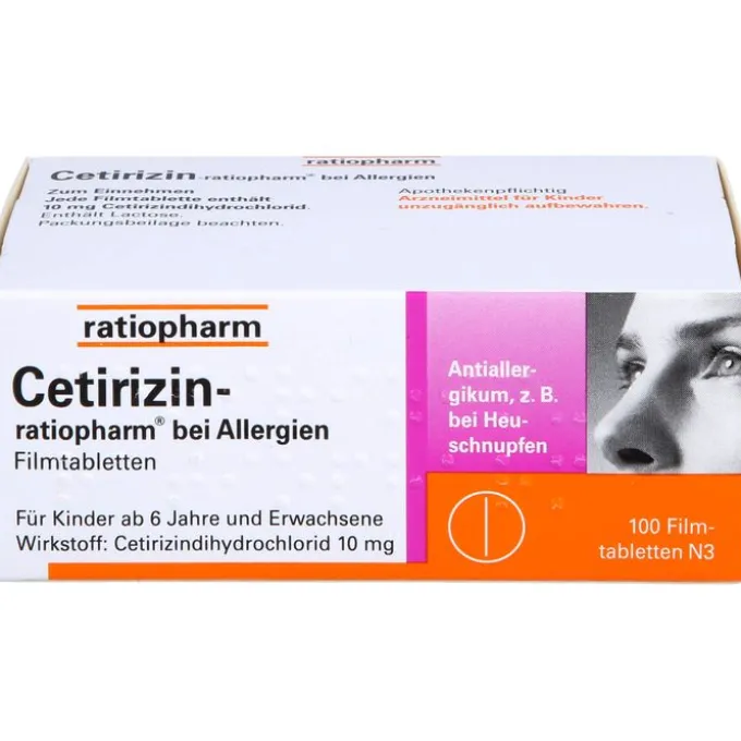 CETIRIZIN-ratiopharm bei Allergien 10 mg Filmtabl. 100 St