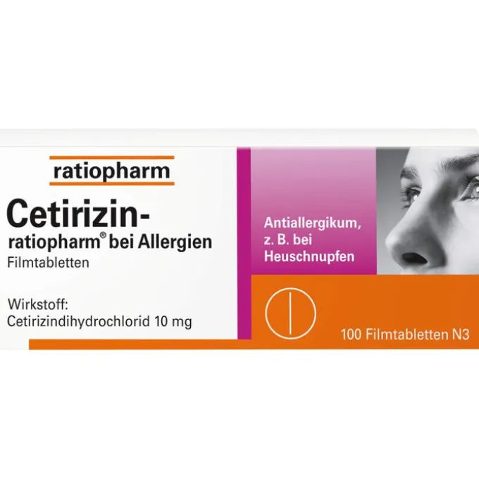 CETIRIZIN-ratiopharm bei Allergien 10 mg Filmtabl. 100 St