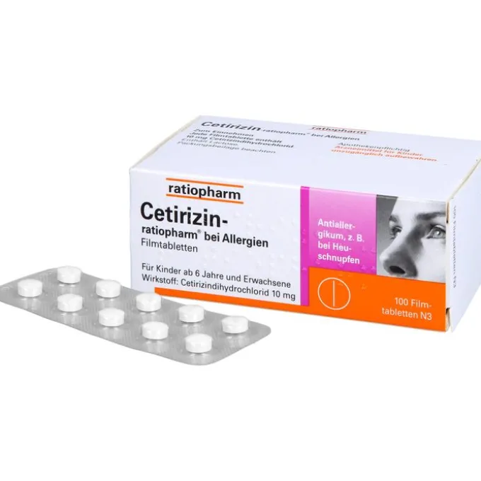 CETIRIZIN-ratiopharm bei Allergien 10 mg Filmtabl. 100 St