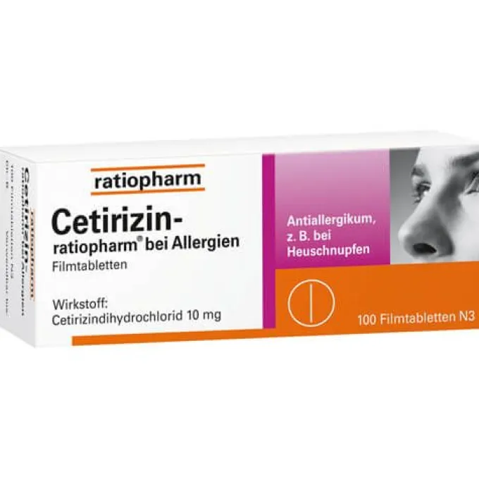 CETIRIZIN-ratiopharm bei Allergien 10 mg Filmtabl. 100 St