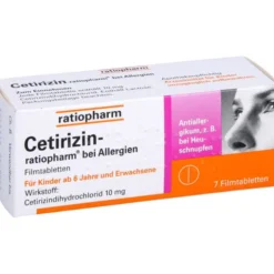 CETIRIZIN-ratiopharm bei Allergien 10 mg Filmtabl. 7 St