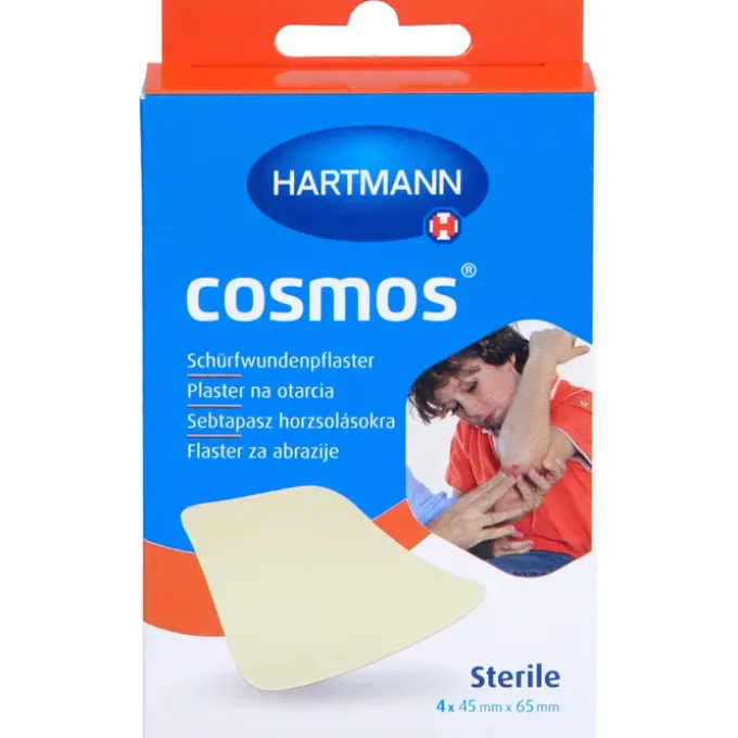 COSMOS Schürfwundenpflaster 4,5x6,5 cm steril 4 St