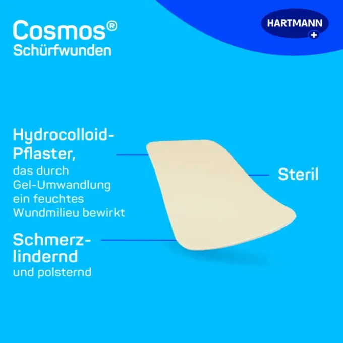 COSMOS Schürfwundenpflaster 4,5x6,5 cm steril 4 St