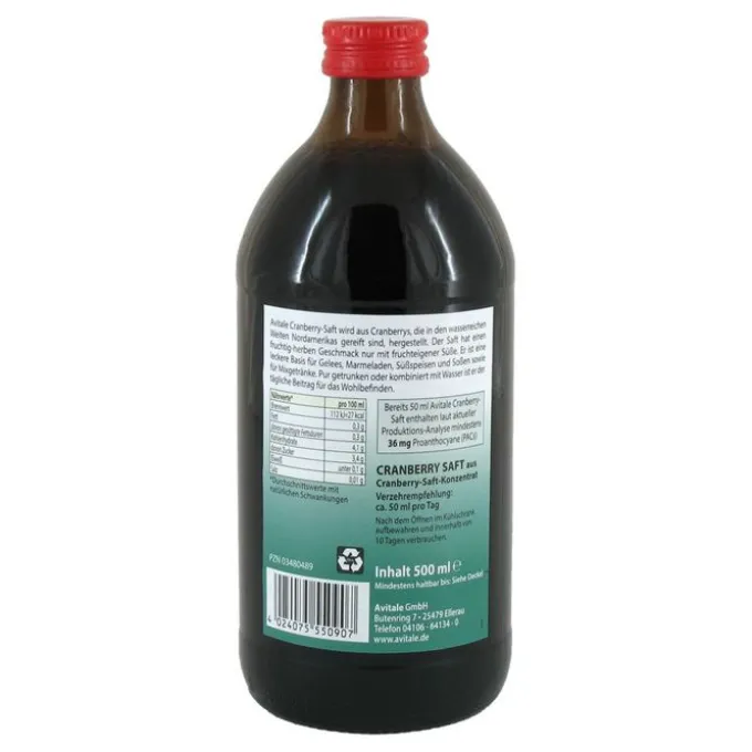 CRANBERRY SAFT 100% Frucht 500 ml