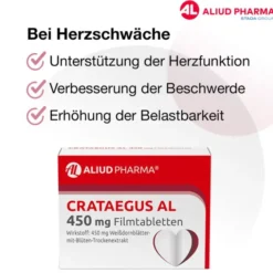 Crataegus AL 450 mg Filmtabletten bei nachlassender Herzleistung 50 Stück