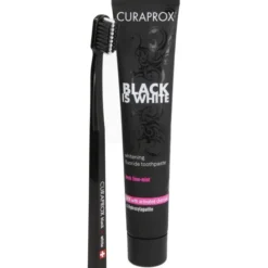 CURAPROX black is white Kohlezahnpasta und Bürste 1 St