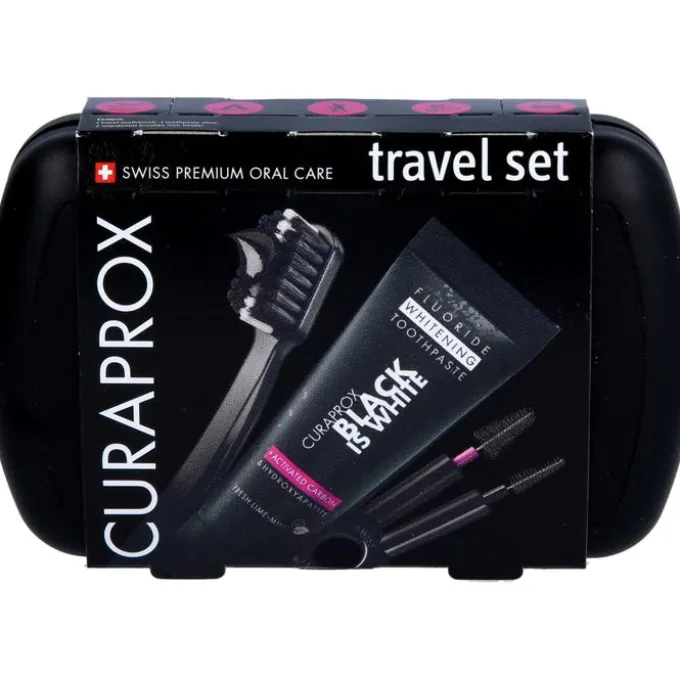 CURAPROX black is white Travel-Set Zahnbürste 1 P