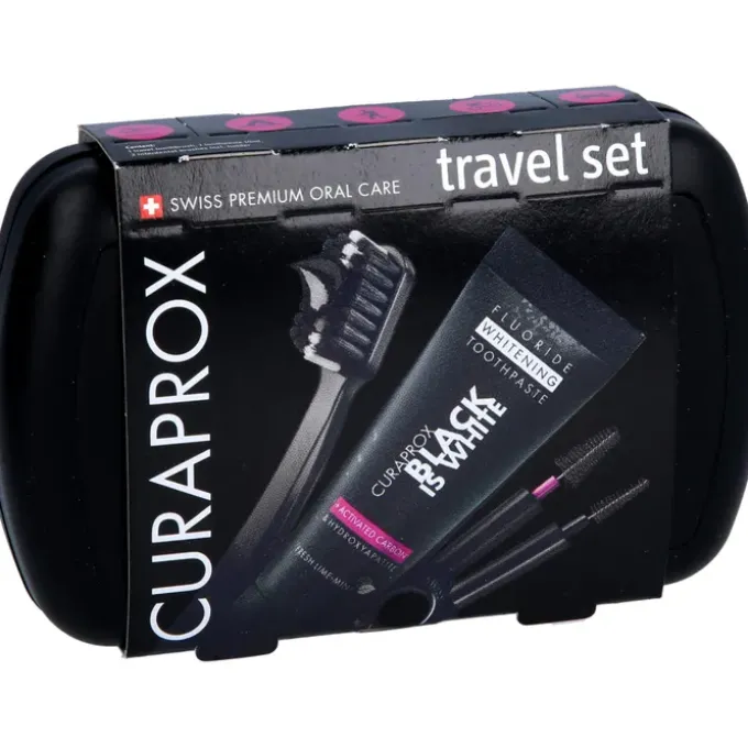 CURAPROX black is white Travel-Set Zahnbürste 1 P