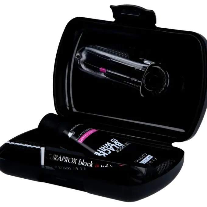 CURAPROX black is white Travel-Set Zahnbürste 1 P