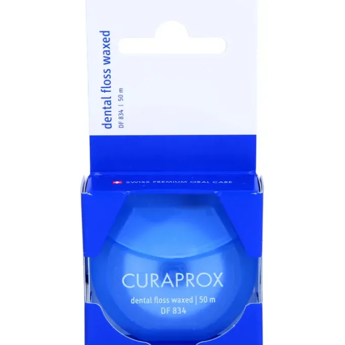 CURAPROX DF 834 Zahnseide waxed Minze Spender 50 m