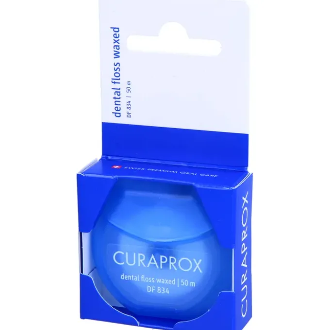 CURAPROX DF 834 Zahnseide waxed Minze Spender 50 m