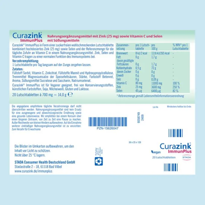 CURAZINK ImmunPlus Lutschtabletten 20 Stück