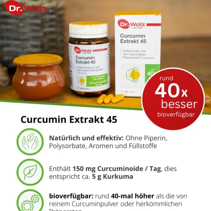 CURCUMIN EXTRAKT 45 Dr.Wolz Kapseln 90 Stück