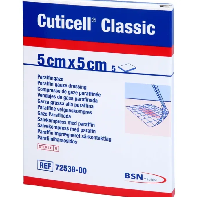 CUTICELL Classic Wundgaze 5x5 cm 5 St
