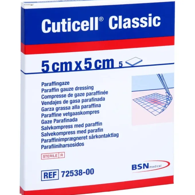 CUTICELL Classic Wundgaze 5x5 cm 5 St