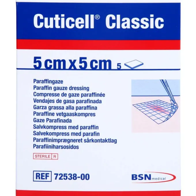 CUTICELL Classic Wundgaze 5x5 cm 5 St