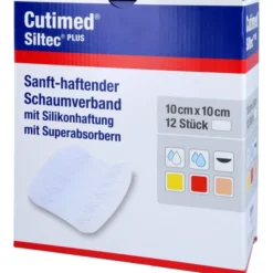 CUTIMED Siltec Plus Schaumverb.10x10 cm haftend 12 St