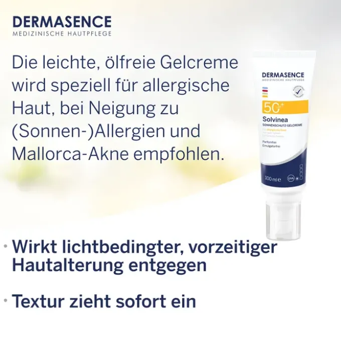 DERMASENCE Solvinea Sonnenschutz-Gelcreme LSF 50+ 100 ml
