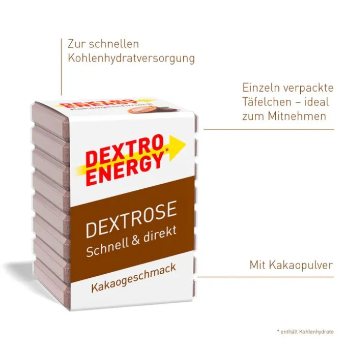 DEXTRO ENERGY Kakao Täfelchen 46 g
