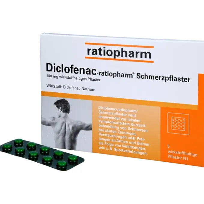DICLOFENAC-ratiopharm Schmerzpflaster 5 St